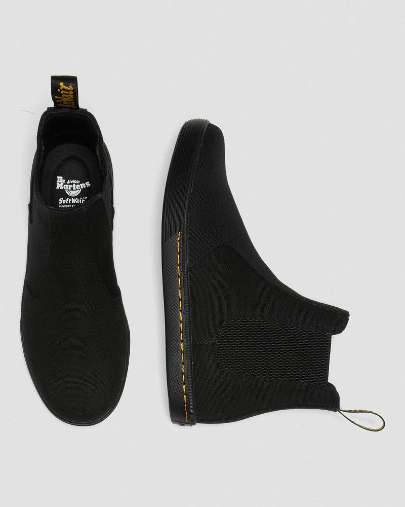 Black Women's Dr Martens Makela Canvas Casual Chelsea Boots | CA 125KOR